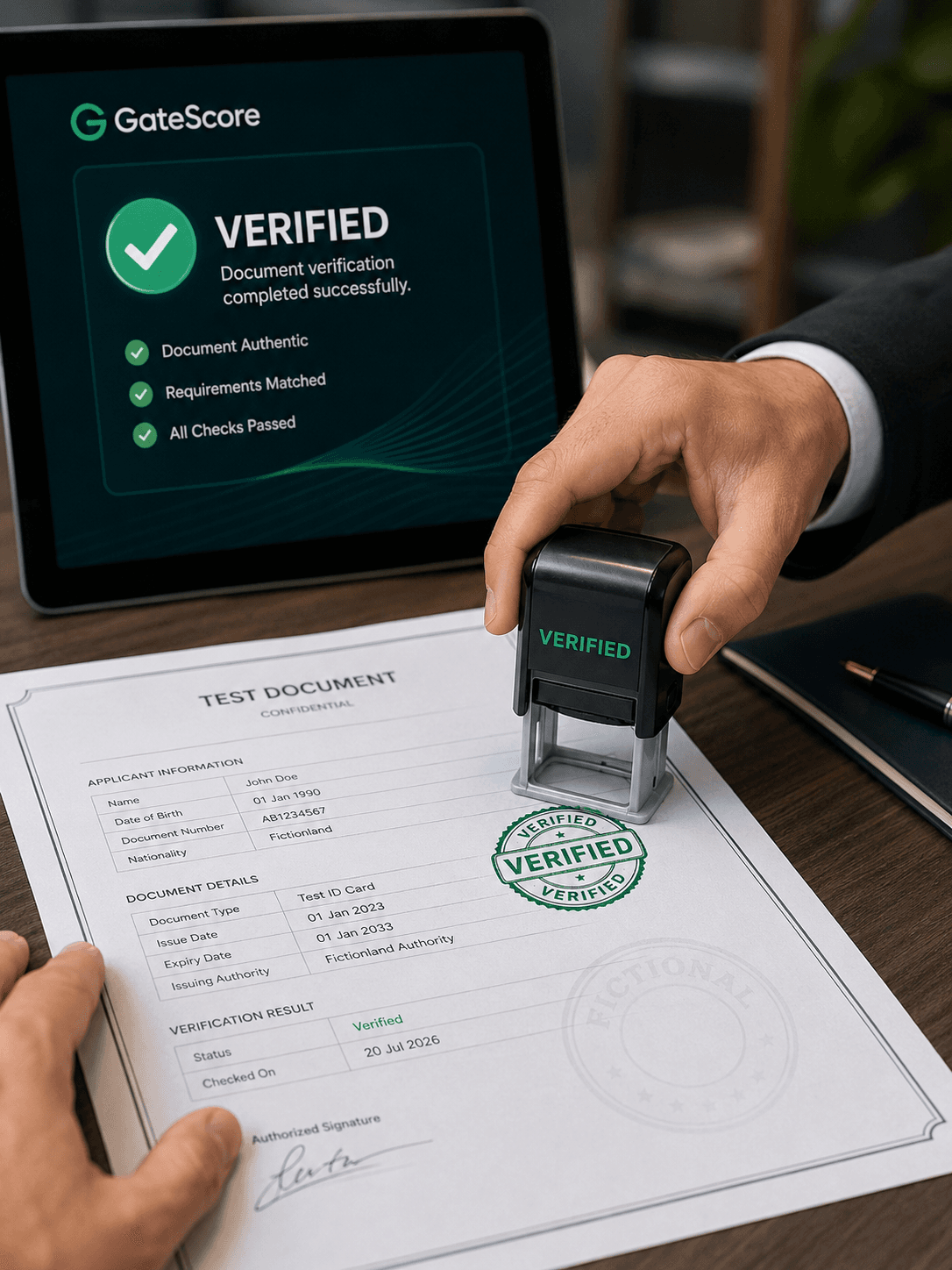 Document verification — close detail